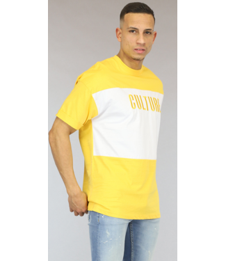 Oversized Geel/Wit Culture Heren T-Shirt
