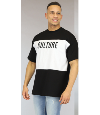 !OP=OP Oversized Zwart/Wit Culture Heren T-Shirt