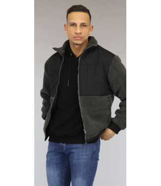 Zwart/Grijs Oversized Heren Teddy Jack