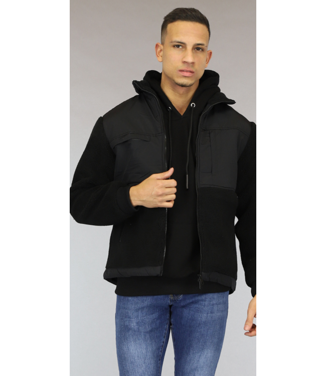 Zwart Oversized Heren Teddy Jack