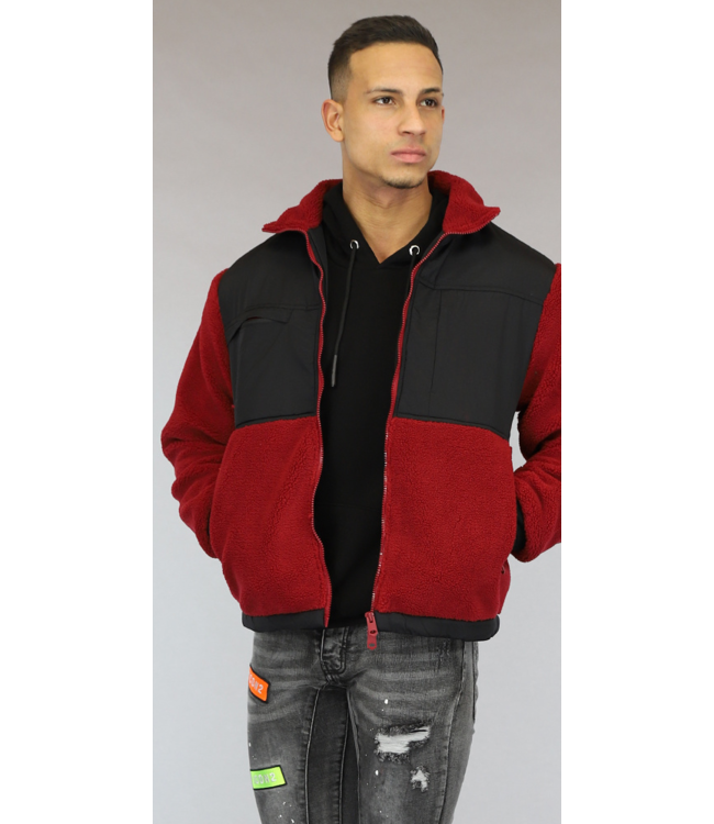 Rood/Zwart Oversized Heren Teddy Jack