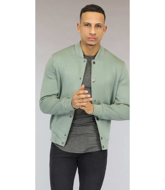 Basic Groen Heren Bomber Jasje