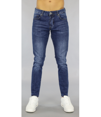 !OP=OP Blauwe Regular Fit Heren Jeans met Wassing