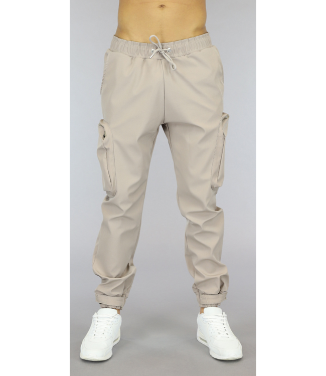 !OP=OP Beige Loose-Fit Heren Cargo Jogger