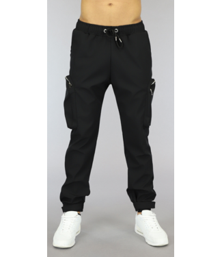 Zwarte Loose-Fit Heren Cargo Jogger