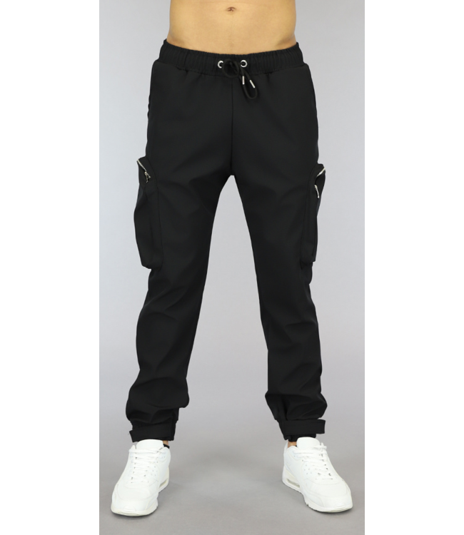 Zwarte Loose-Fit Heren Cargo Jogger