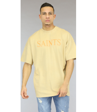 Oversized Beige Saints Heren T-Shirt