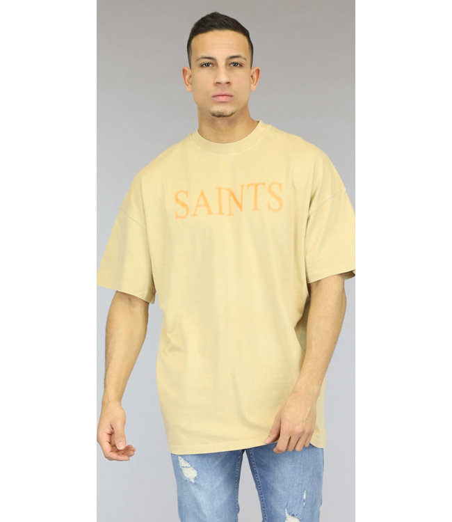 !OP=OP Oversized Beige Saints Heren T-Shirt