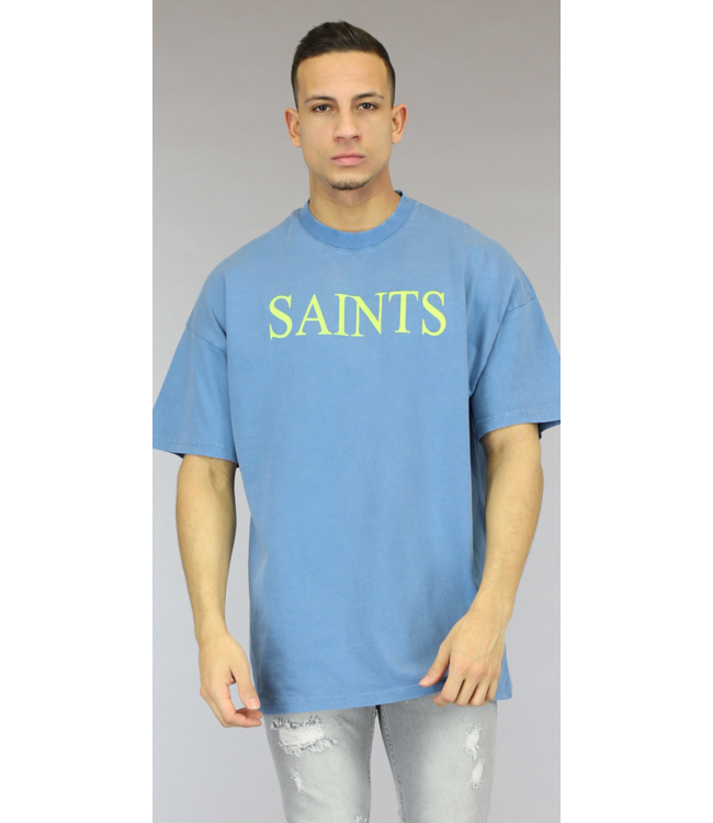 !OP=OP Oversized Blauw Saints Heren T-Shirt