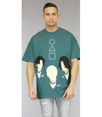 Oversized Zeegroen Heren Squid Game T-Shirt