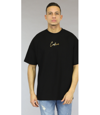 Oversized Zwart Couture Heren T-Shirt