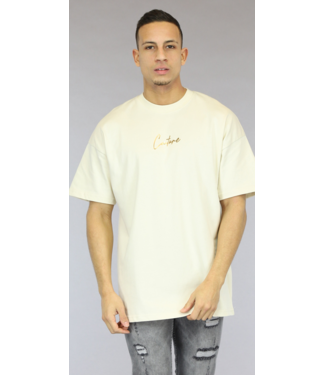 !OP=OP Oversized Beige Couture Heren T-Shirt