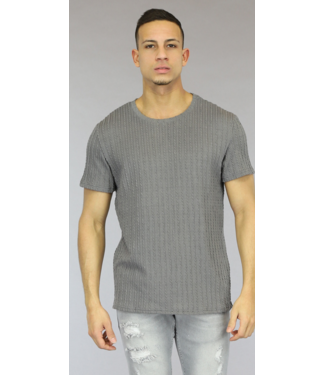 Grijs Heren Shirt met Strepen
