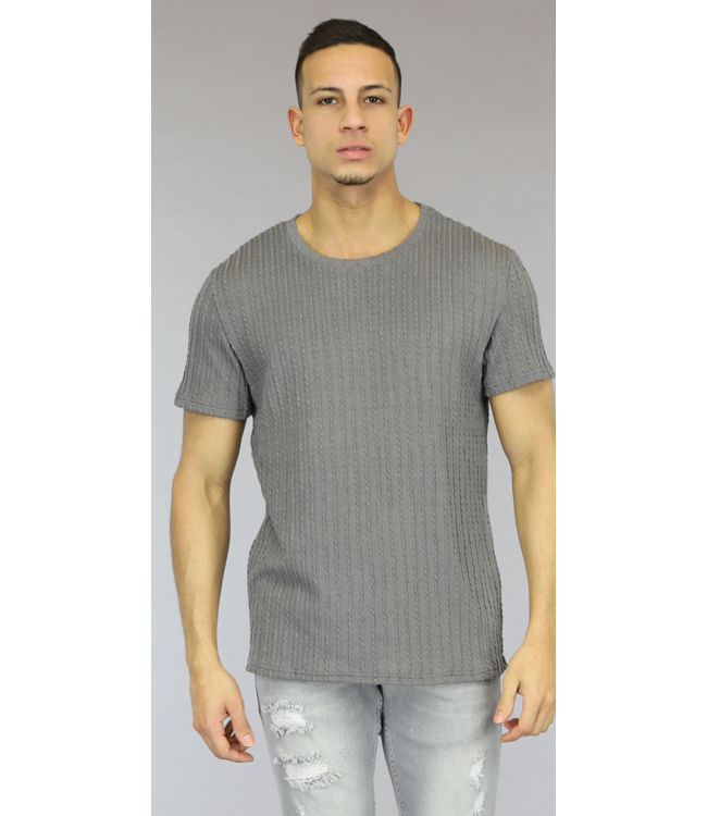 Grijs Heren Shirt met Strepen