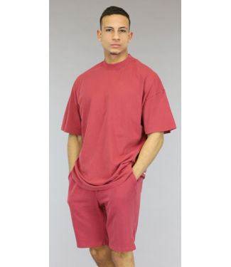 Rode Oversized Washed Heren Short Set