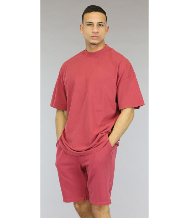 Rode Oversized Washed Heren Short Set