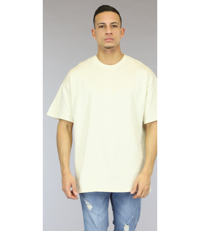 !OP=OP Basic Oversized Beige Heren T-Shirt