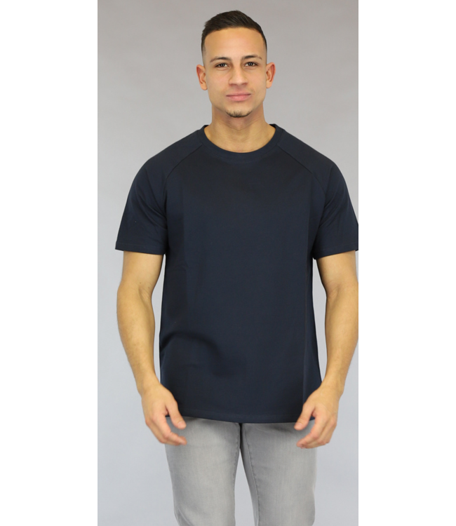 Basic Navy Loose-Fit Heren T-Shirt