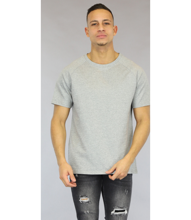 Basic Grijs Loose Fit Heren T Shirt Black Leo