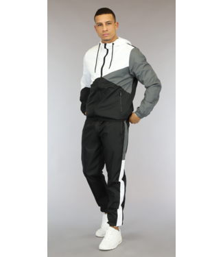 !OP=OP Grijze Heren Parachute Tracksuit met Capuchon