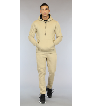 !OP=OP Comfy Beige Heren Huispak met Hoodie