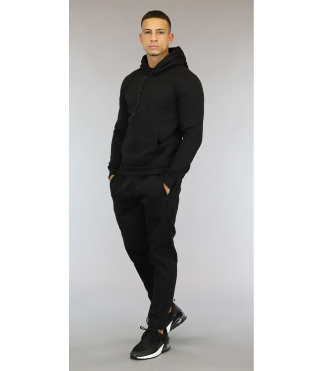 Comfy Zwart Heren Huispak met Hoodie