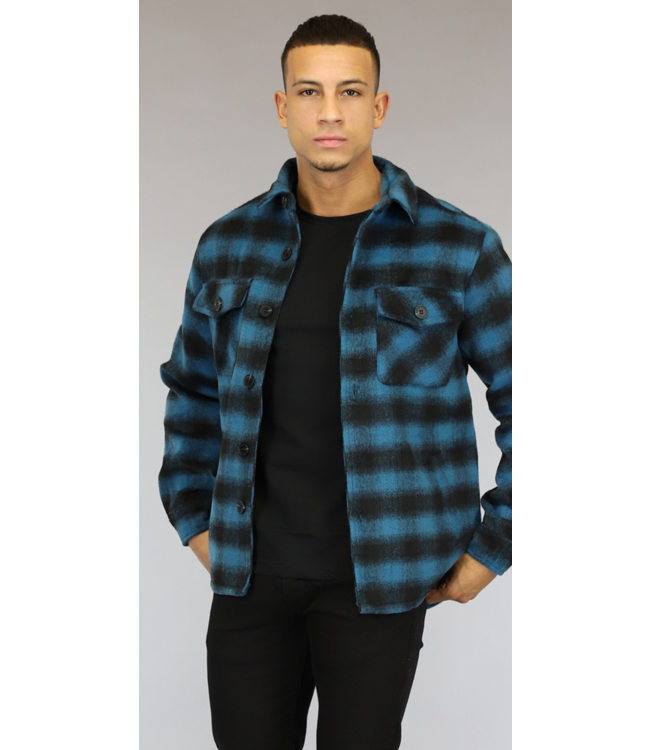 !OP=OP Blauw Heren Houthakkers Overshirt