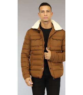 Camel Heren Jack met Ecru Teddy Kraag
