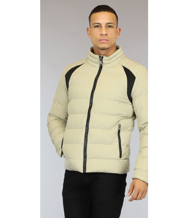 Basic Beige Gewatteerd Heren Jack
