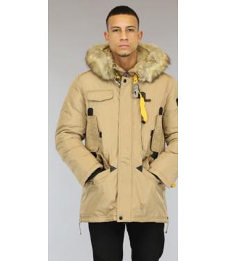 !OP=OP Beige Heren Winterjas met Bont en Haaksluiting