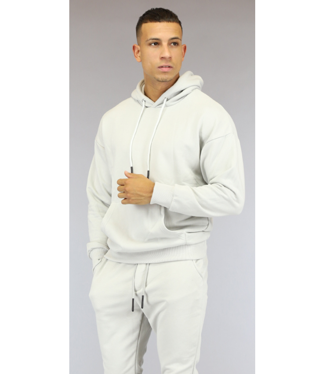 Basic Lichtgrijze Heren Hoodie