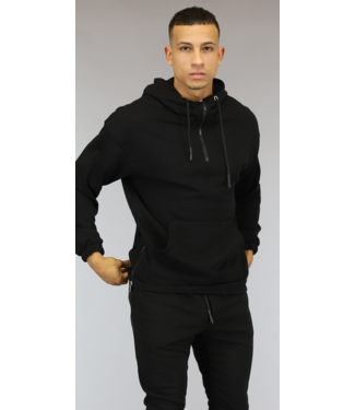 !SALE50 Zwarte Heren Hoodie met Ritsen