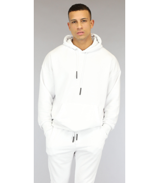 Basic Witte Heren Hoodie