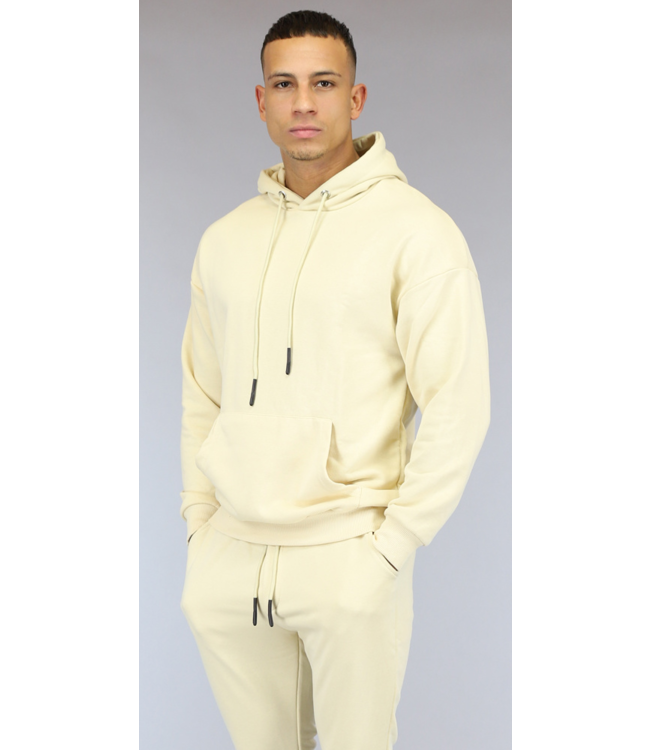 Basic Beige Heren Hoodie