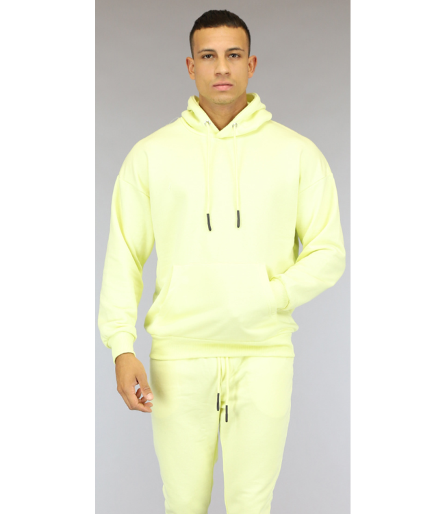 Basic Zachtgele Heren Hoodie