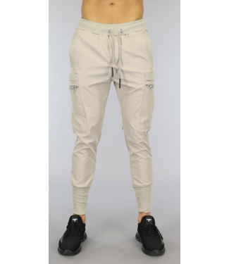 Taupe Heren Cargo Broek met Multizakken