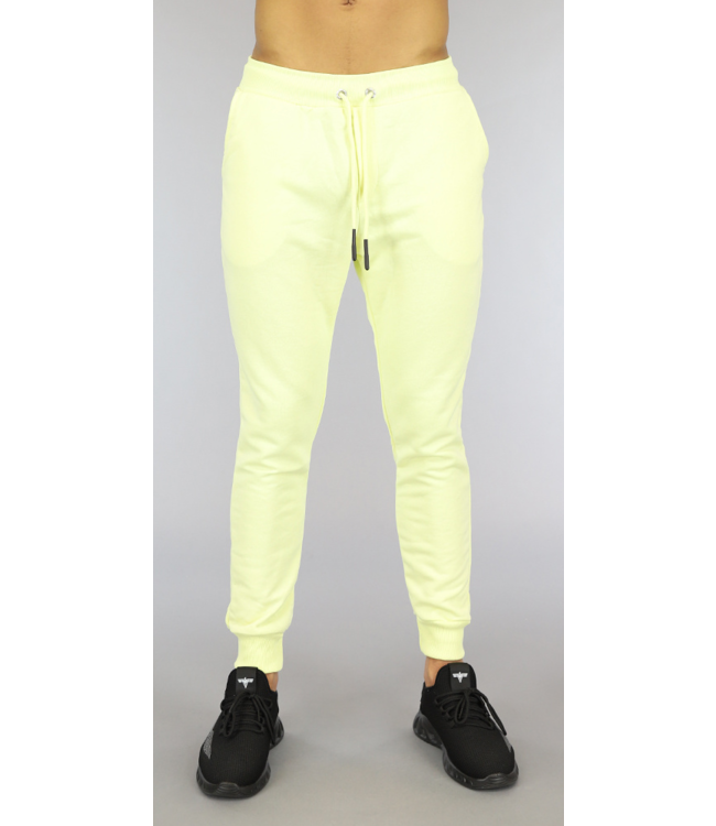 Zachtgele Stretch Heren Joggingbroek met Zakken