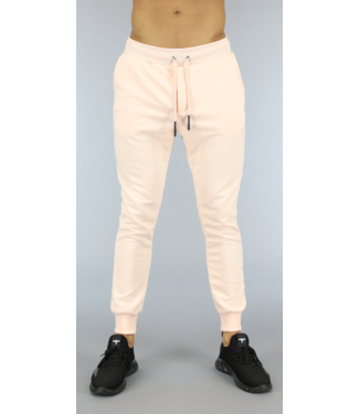 Zalmroze Stretch Heren Joggingbroek met Zakken