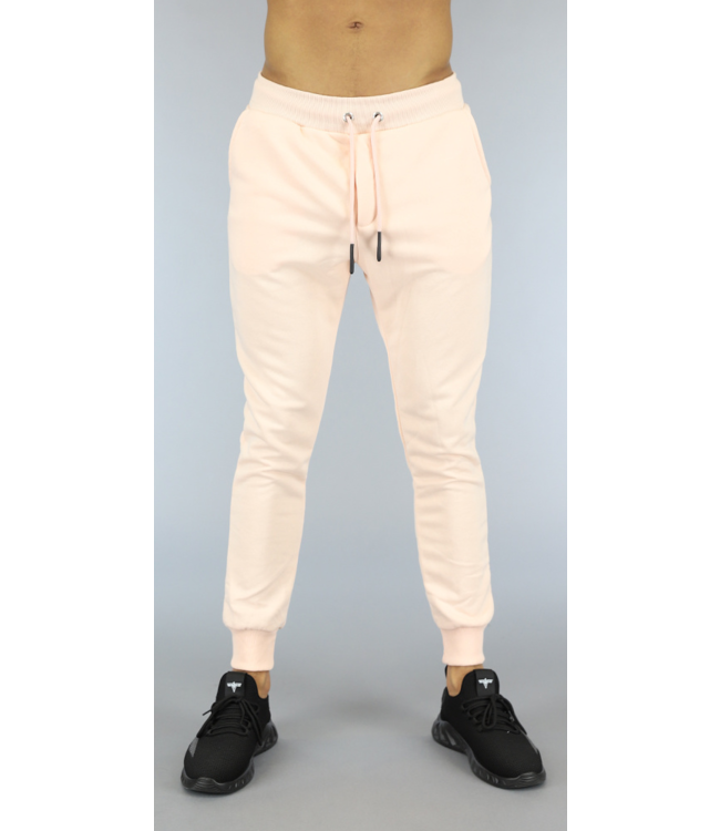 Zalmroze Stretch Heren Joggingbroek met Zakken