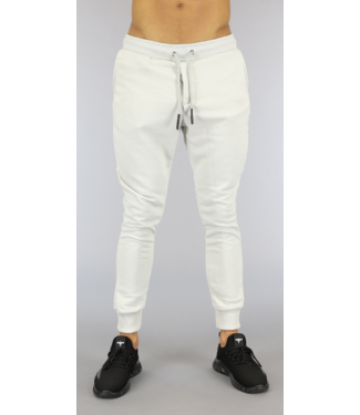 Lichtgrijze Stretch Heren Joggingbroek met Zakken