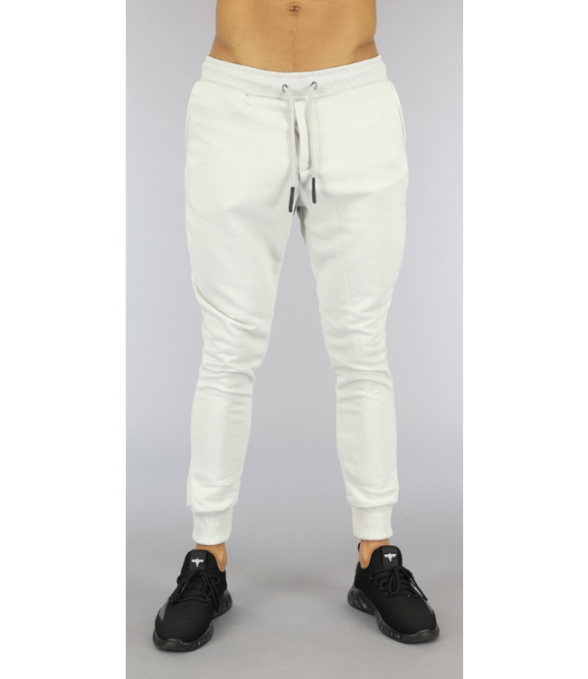Lichtgrijze Stretch Heren Joggingbroek met Zakken