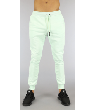 Mintgroene Stretch Heren Joggingbroek met Zakken