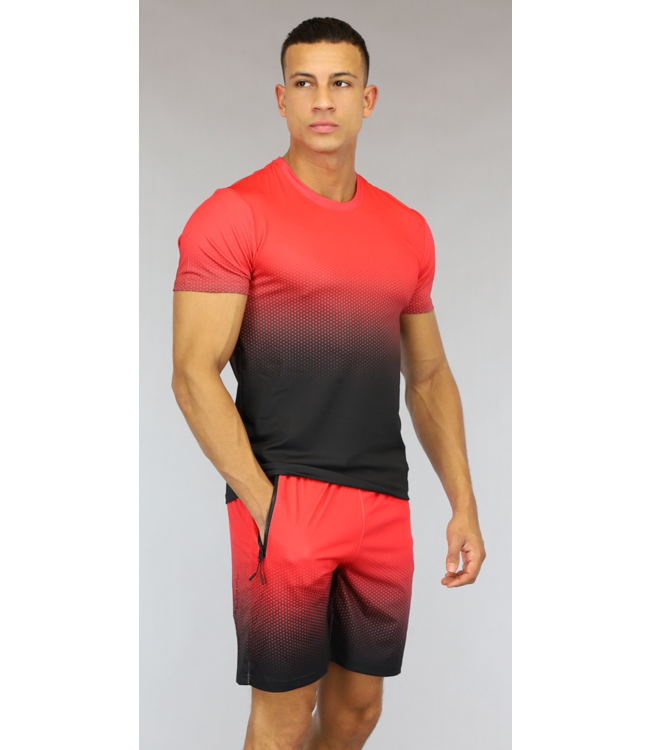 Rood Heren Trainingstenue met Stippenpatroon