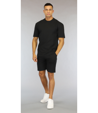 Basic Zwarte Heren Short Set