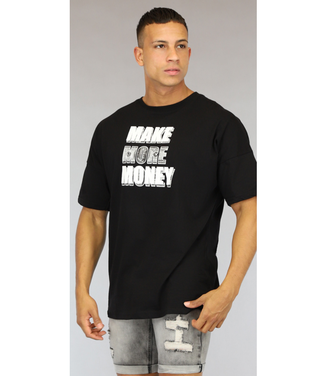 !OP=OP Zwart Make More Money Heren T-Shirt met Print