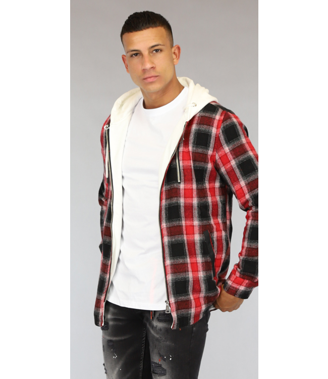 Rood Heren Houthakkers Vest met Capuchon