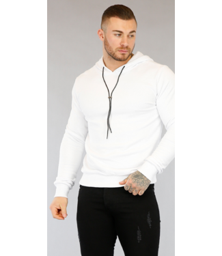 Witte Basic Heren Hoodie