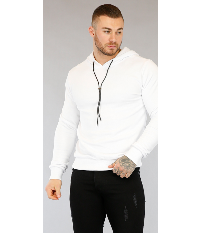 Witte Basic Heren Hoodie