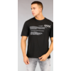 Zwart Oversized Heren T-Shirt met Witte Tekst