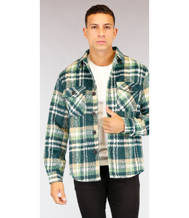 Tweed Heren Houthakkers Blouse Groen